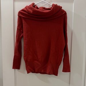Elegant Scarlet Cowl Neck Sweater